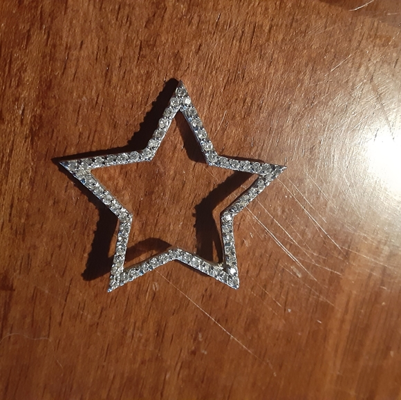 .925 Sterling Silver CZ Encrusted Star Pendant